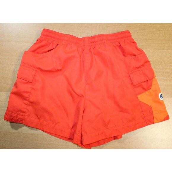 Nike Basketball Training Workout Shorts Boys Small 7-8 Orange Pockets Drawstring - Picture 1 of 5